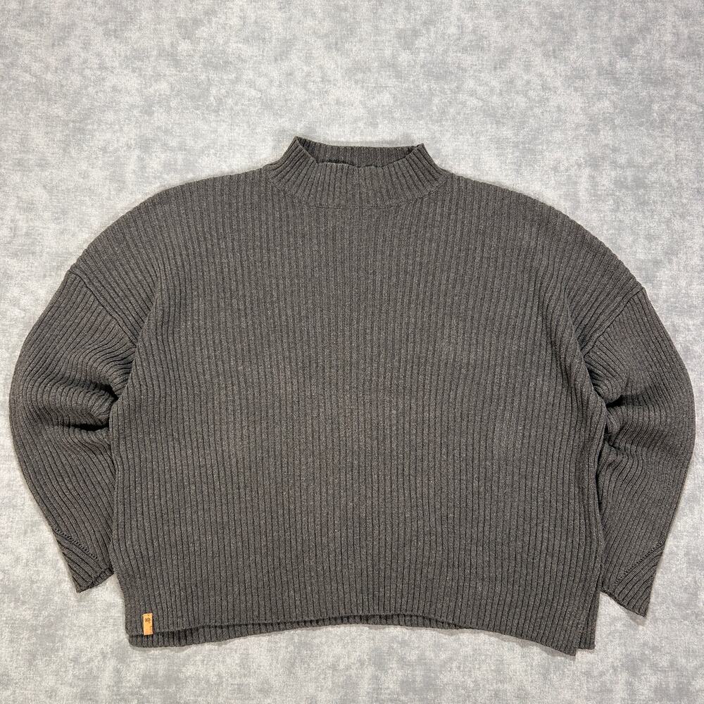 tentree Highline Mock Neck Sweater Organic Cotton Rib Knit Womens S Oversized